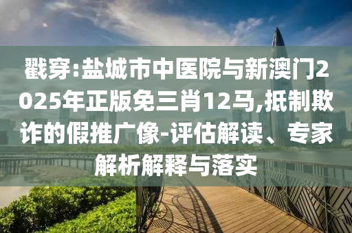 戳穿:鹽城市中醫(yī)院與新澳門2025年正版免三肖12馬,抵制欺詐的假推廣像-評估解讀、專家解析解釋與落實(shí)